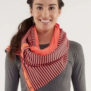 lululemon athletica Striped Coral and Black Scarf